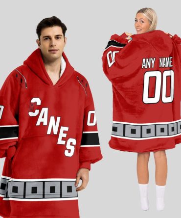 Carolina Hurricanes Blanket Hoodie Custom Name And Number