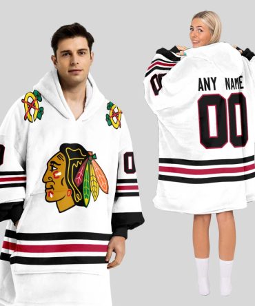 Chicago Blackhawks Blanket Hoodie Custom Name And Number