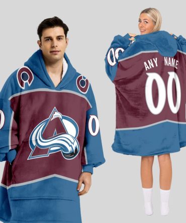 Colorado Avalanche Blanket Hoodie Custom Name And Number