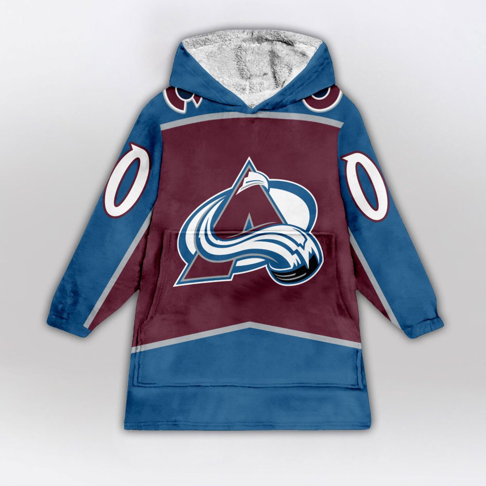 Colorado Avalanche Blanket Hoodie Custom Name And Number - Image 2