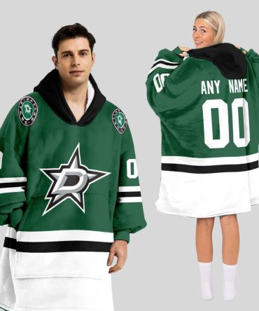 Dallas Stars Blanket Hoodie Custom Name And Number
