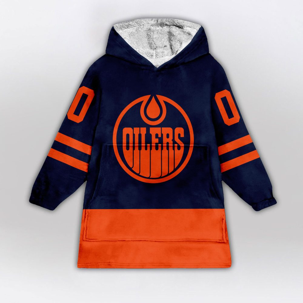 Edmonton Oilers Blanket Hoodie Custom Name And Number - Image 2