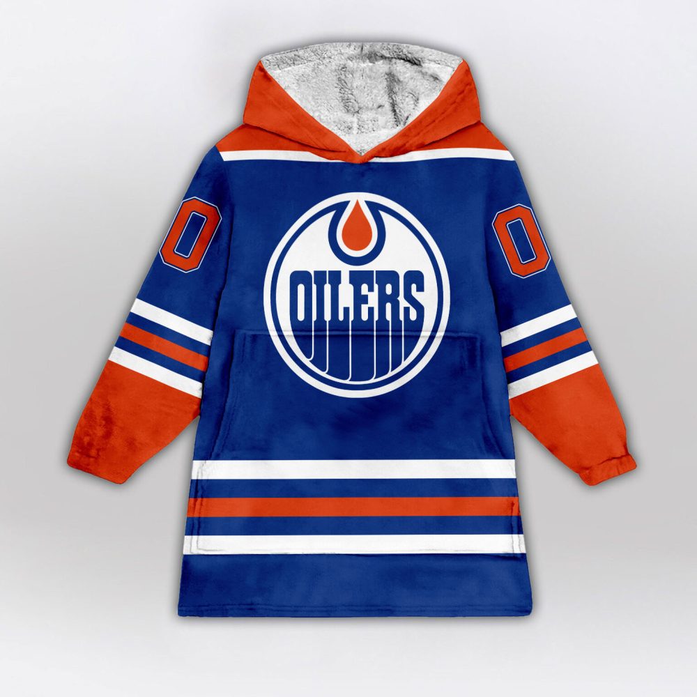 Edmonton Oilers Blanket Hoodie Custom Name And Number - Image 2