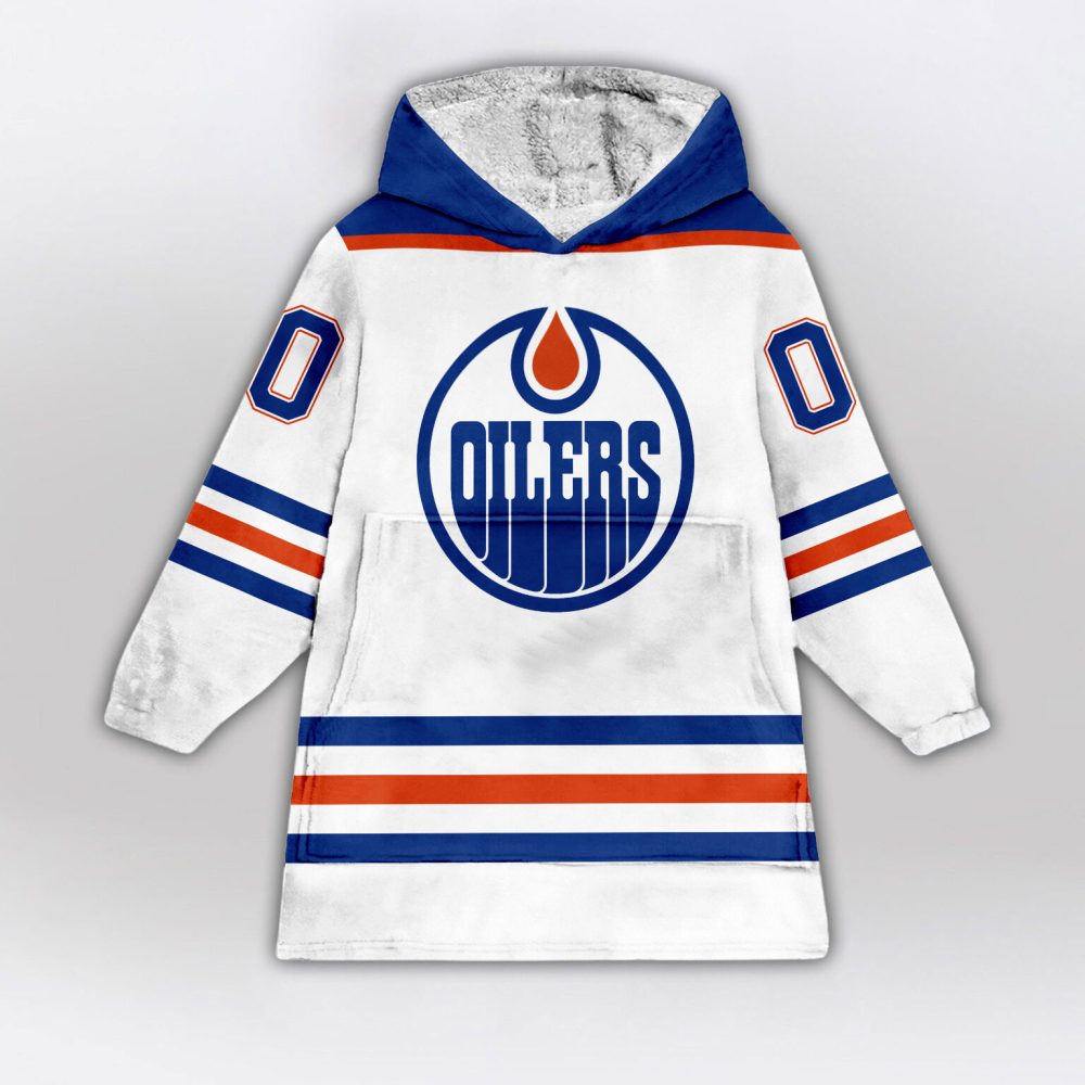 Edmonton Oilers Blanket Hoodie Custom Name And Number - Image 2