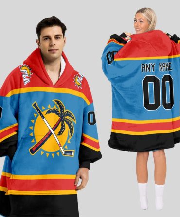 Florida Panthers Blanket Hoodie Custom Name And Number