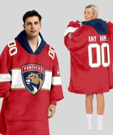 Florida Panthers Blanket Hoodie Custom Name And Number