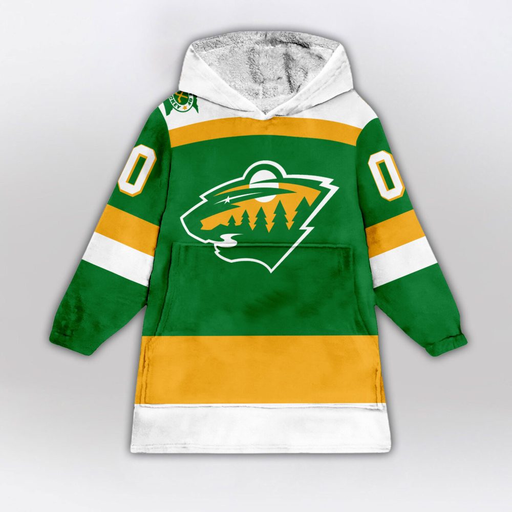 Minnesota Wild Blanket Hoodie Custom Name And Number - Image 2