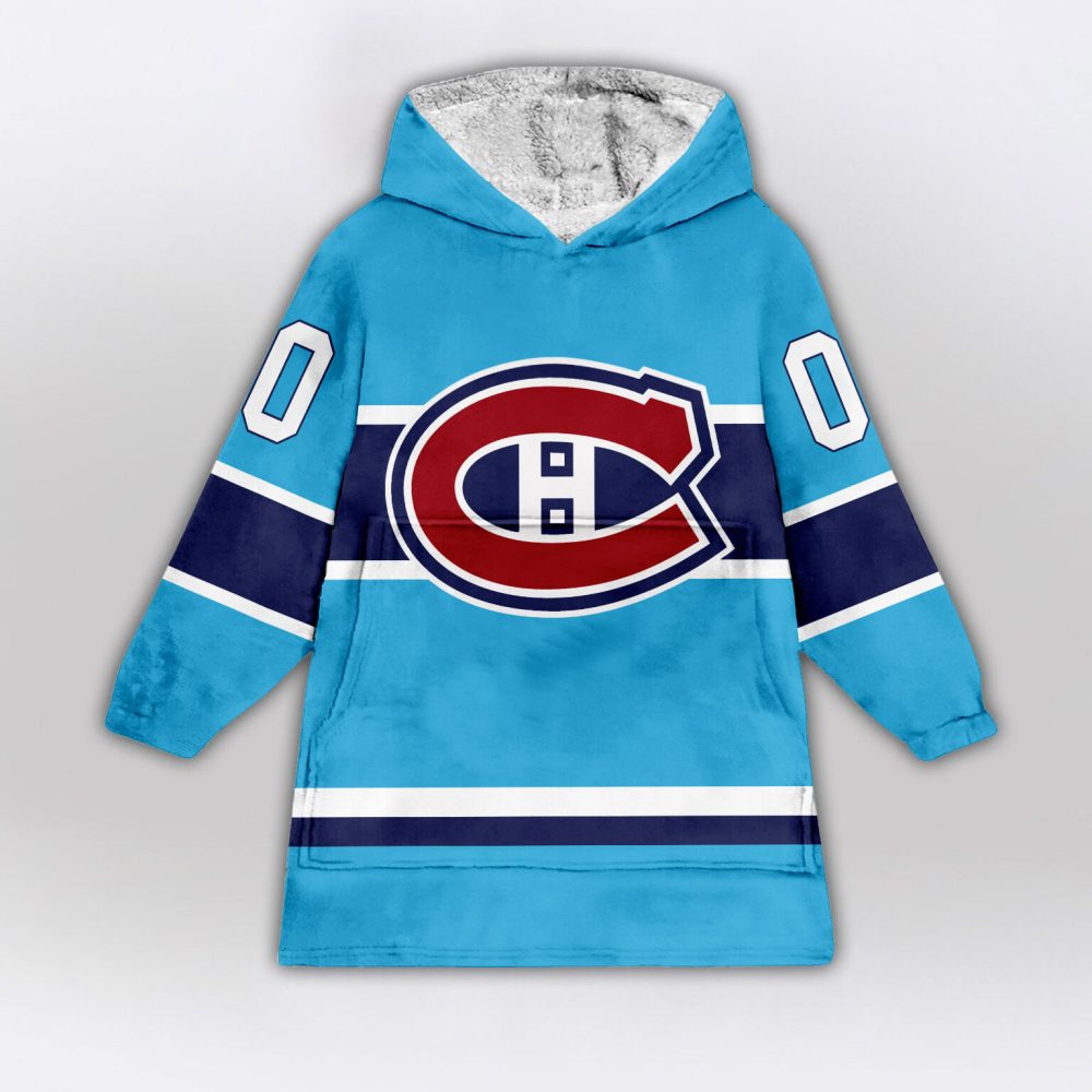 Montreal Canadiens Blanket Hoodie Custom Name And Number - Image 2