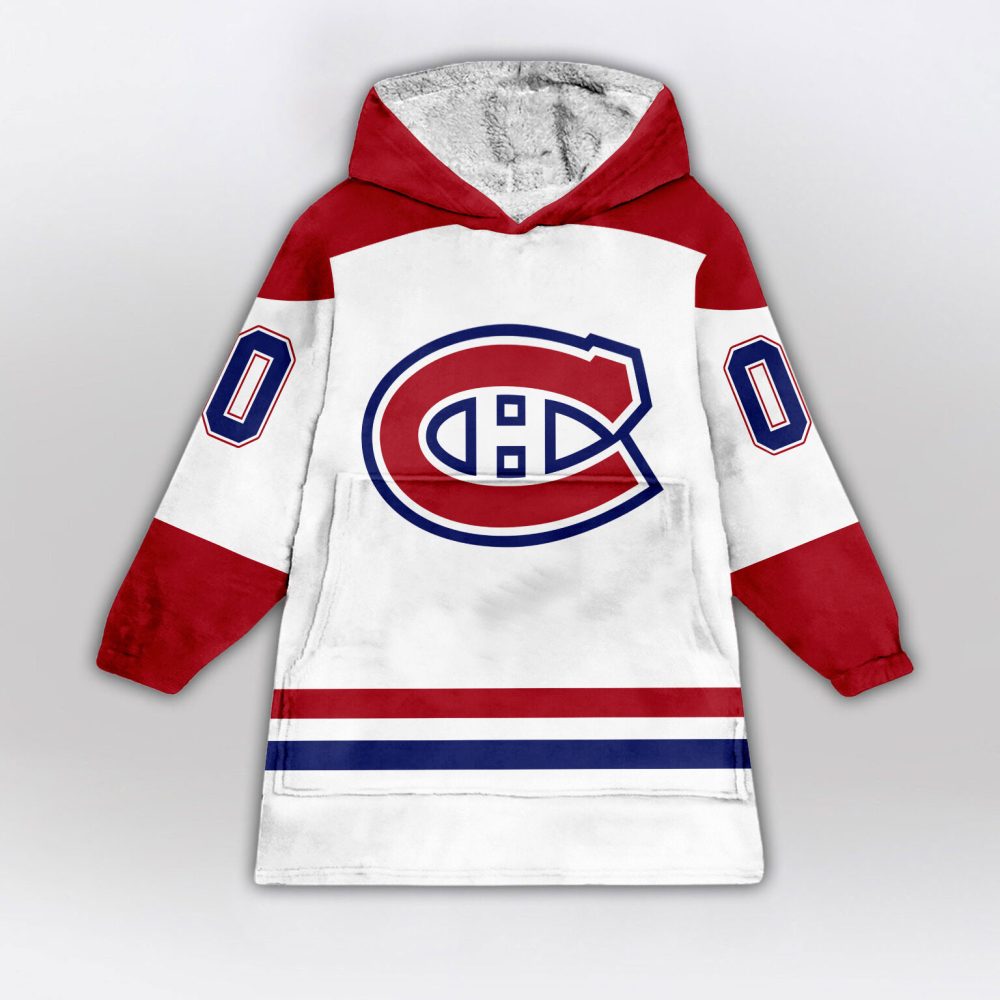 Montreal Canadiens Blanket Hoodie Custom Name And Number - Image 2