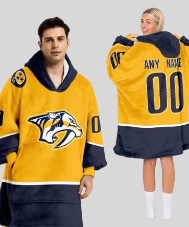 Nashville Predators Blanket Hoodie Custom Name And Number