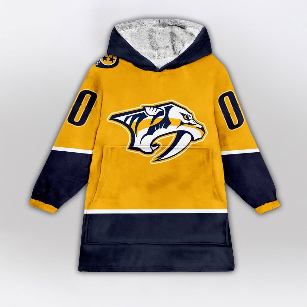 Nashville Predators Blanket Hoodie Custom Name And Number - Image 2