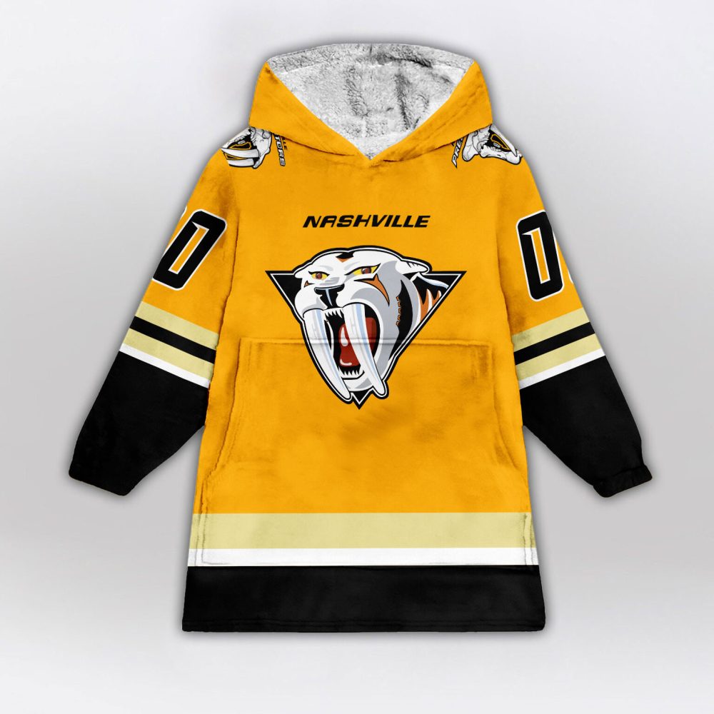 Nashville Predators Blanket Hoodie Custom Name And Number - Image 2