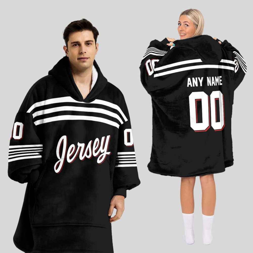 New Jersey Devils Blanket Hoodie Custom Name And Number