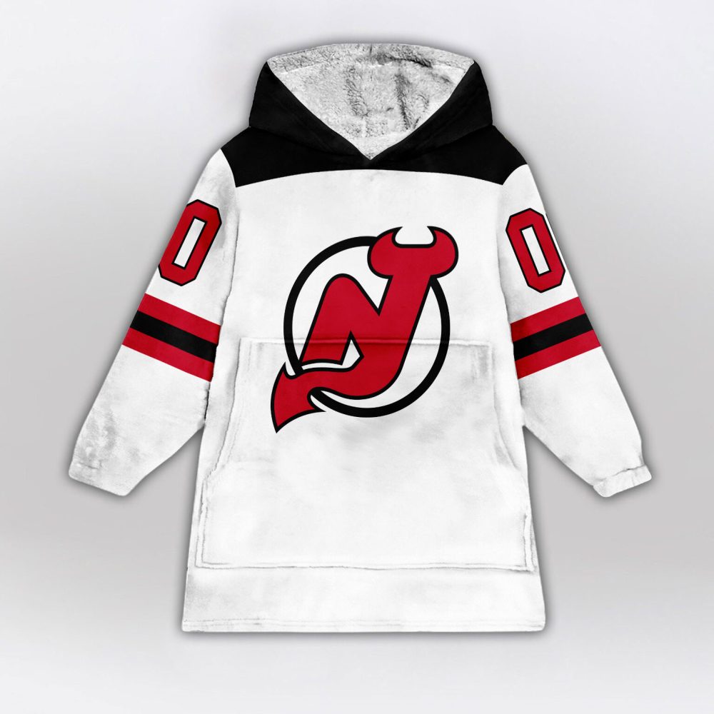 New Jersey Devils Blanket Hoodie Custom Name And Number - Image 2