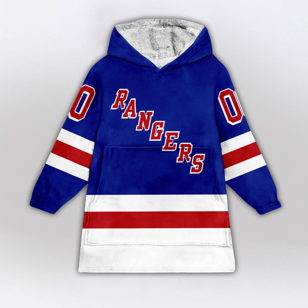New York Rangers Blanket Hoodie Custom Name And Number - Image 2