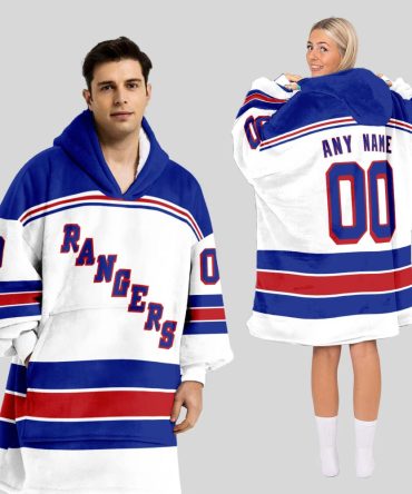 New York Rangers Blanket Hoodie Custom Name And Number