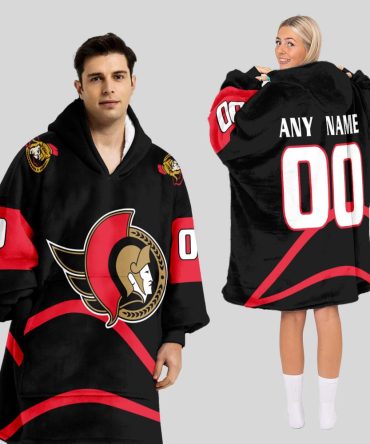 Ottawa Senators Blanket Hoodie Custom Name And Number