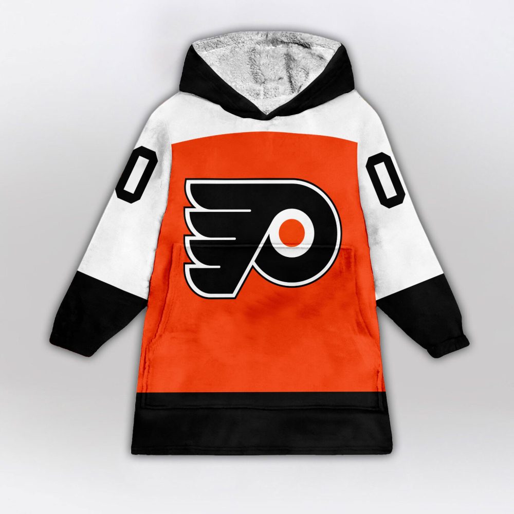 Philadelphia Flyers Blanket Hoodie Custom Name And Number - Image 2