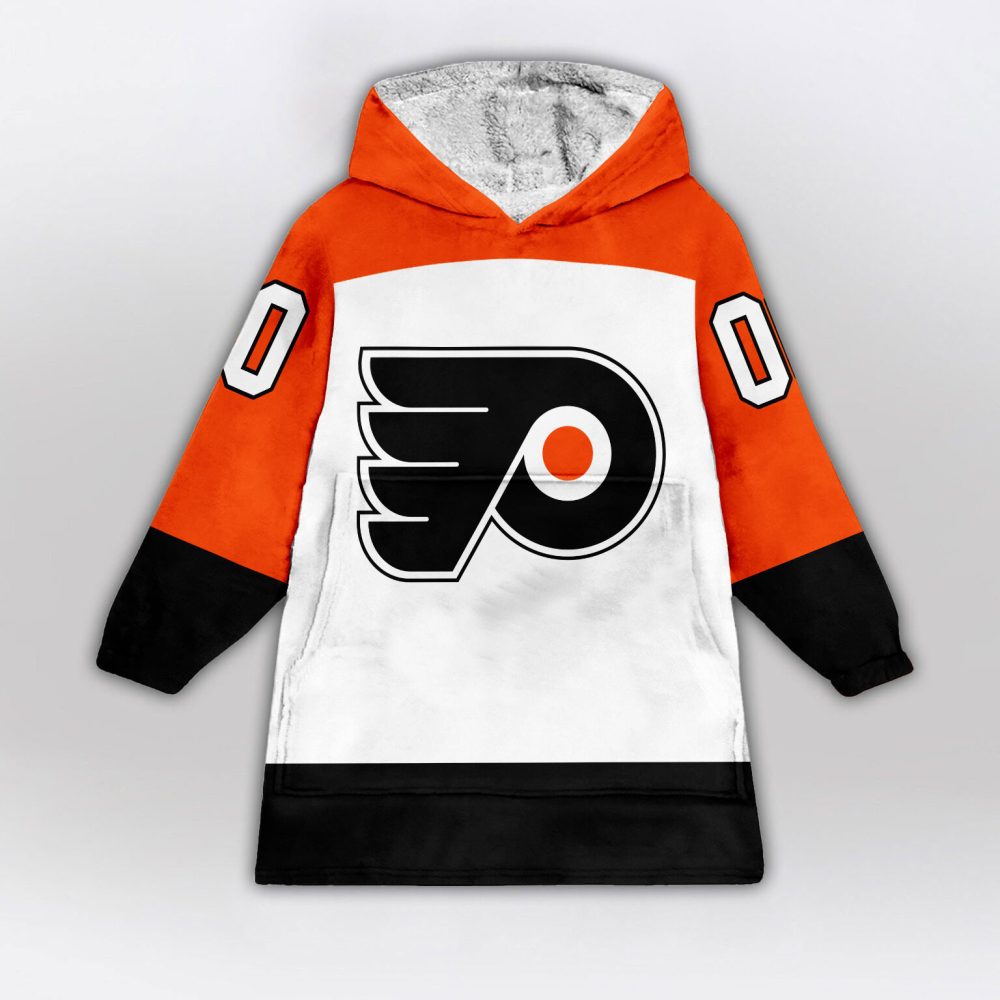 Philadelphia Flyers Blanket Hoodie Custom Name And Number - Image 2