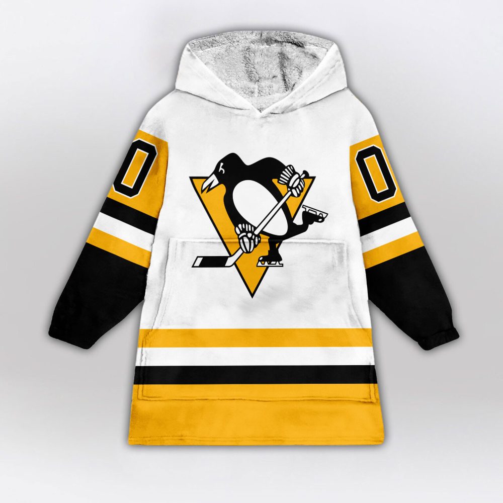 Pittsburgh Penguins Blanket Hoodie Custom Name And Number - Image 2