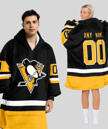 Pittsburgh Penguins Blanket Hoodie Custom Name And Number