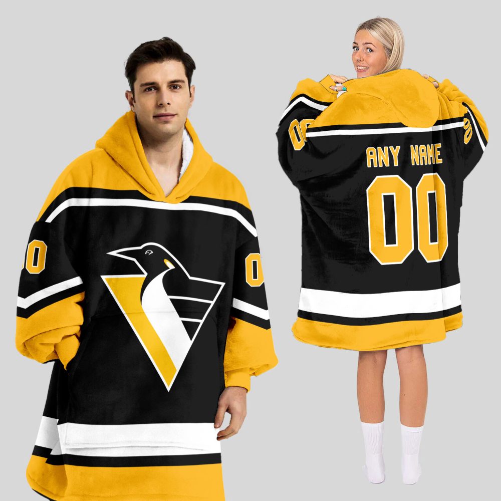 Pittsburgh Penguins Blanket Hoodie Custom Name And Number