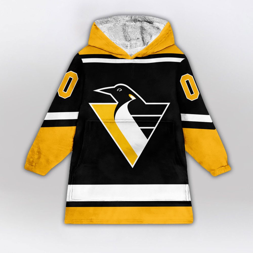Pittsburgh Penguins Blanket Hoodie Custom Name And Number - Image 2