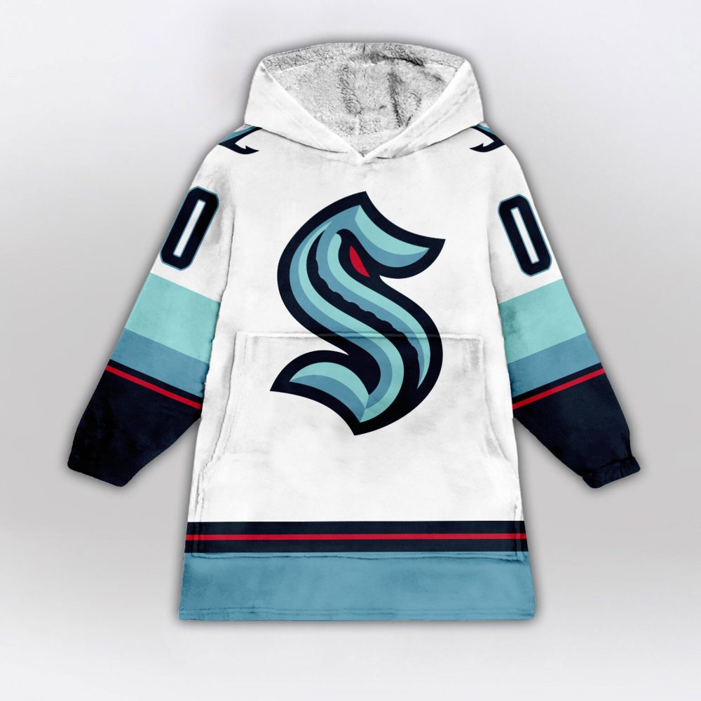 Seattle Kraken Blanket Hoodie Custom Name And Number - Image 2