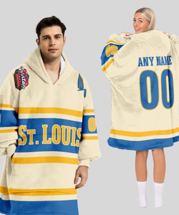 St. Louis Blues Blanket Hoodie Custom Name And Number