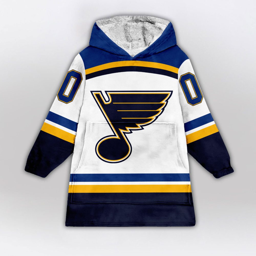 St. Louis Blues Blanket Hoodie Custom Name And Number - Image 2