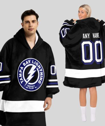 Tampa Bay Lightning Blanket Hoodie Custom Name And Number