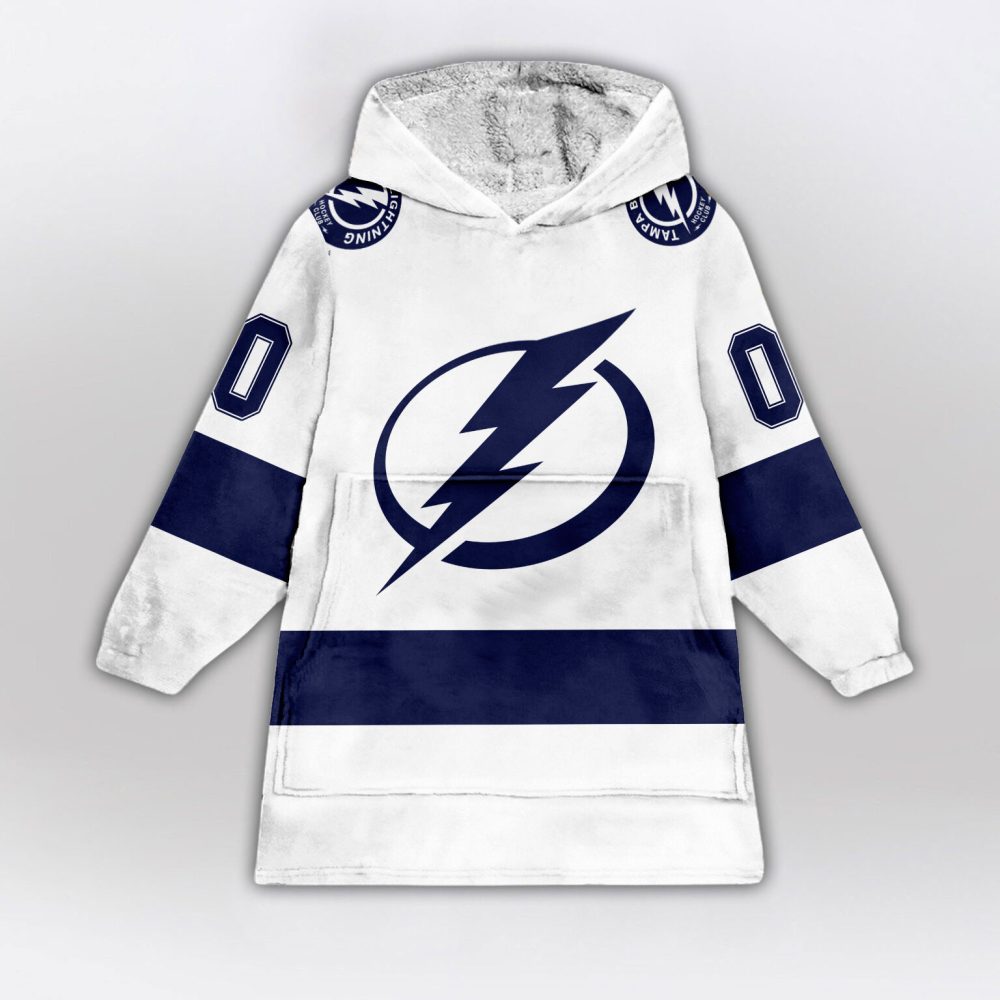 Tampa Bay Lightning Blanket Hoodie Custom Name And Number - Image 2