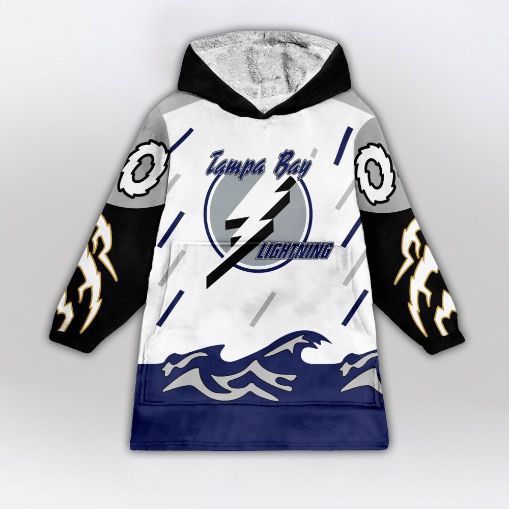 Tampa Bay Lightning Blanket Hoodie Custom Name And Number - Image 2