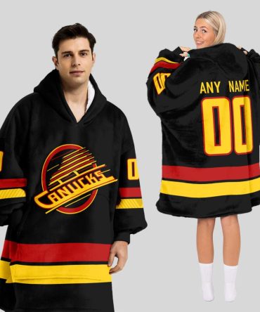 Vancouver Canucks Blanket Hoodie Custom Name And Number