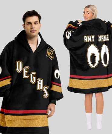 Vegas Golden Knights Blanket Hoodie Custom Name And Number