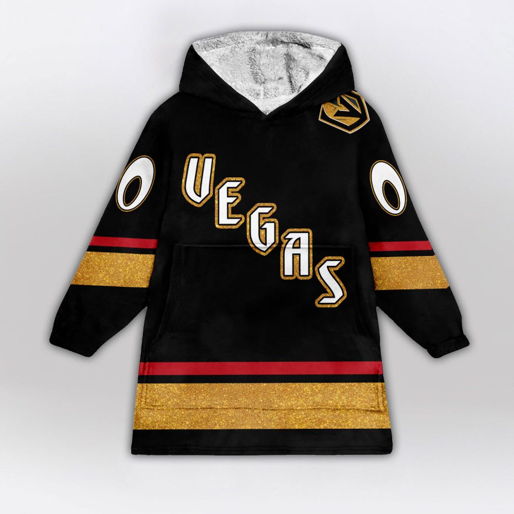 Vegas Golden Knights Blanket Hoodie Custom Name And Number - Image 2