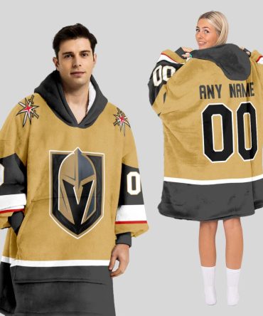 Vegas Golden Knights Blanket Hoodie Custom Name And Number