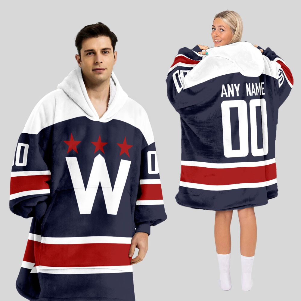 Washington Capitals Blanket Hoodie Custom Name And Number