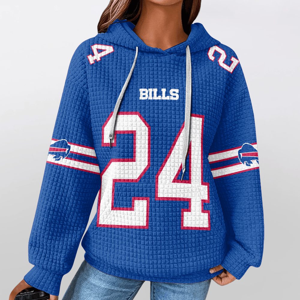 Unisex Buffalo 24 Waffle Hoodie - Image 3