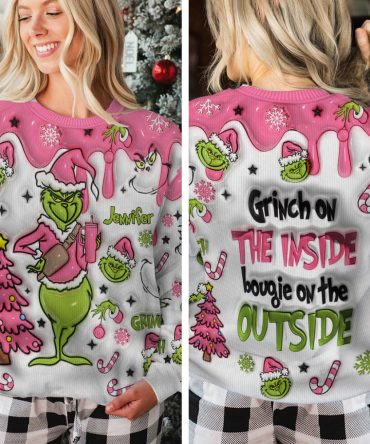 Grinch On The Inside - Personalized Stole Christmas Ugly Sweater