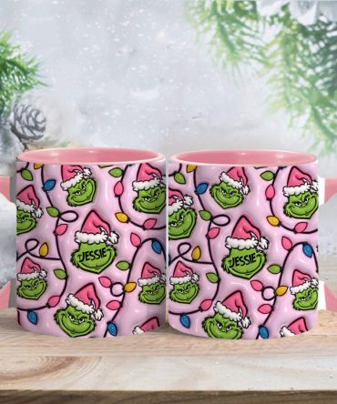 Green & Pink - Personalized Stole Christmas Accent Mug