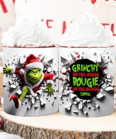 Grinch It'S Fine I'M Fine - Personalized Stole Christmas Blanket