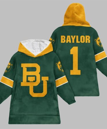 2025 Baylor 1 Baylor Football Blanket Hoodie