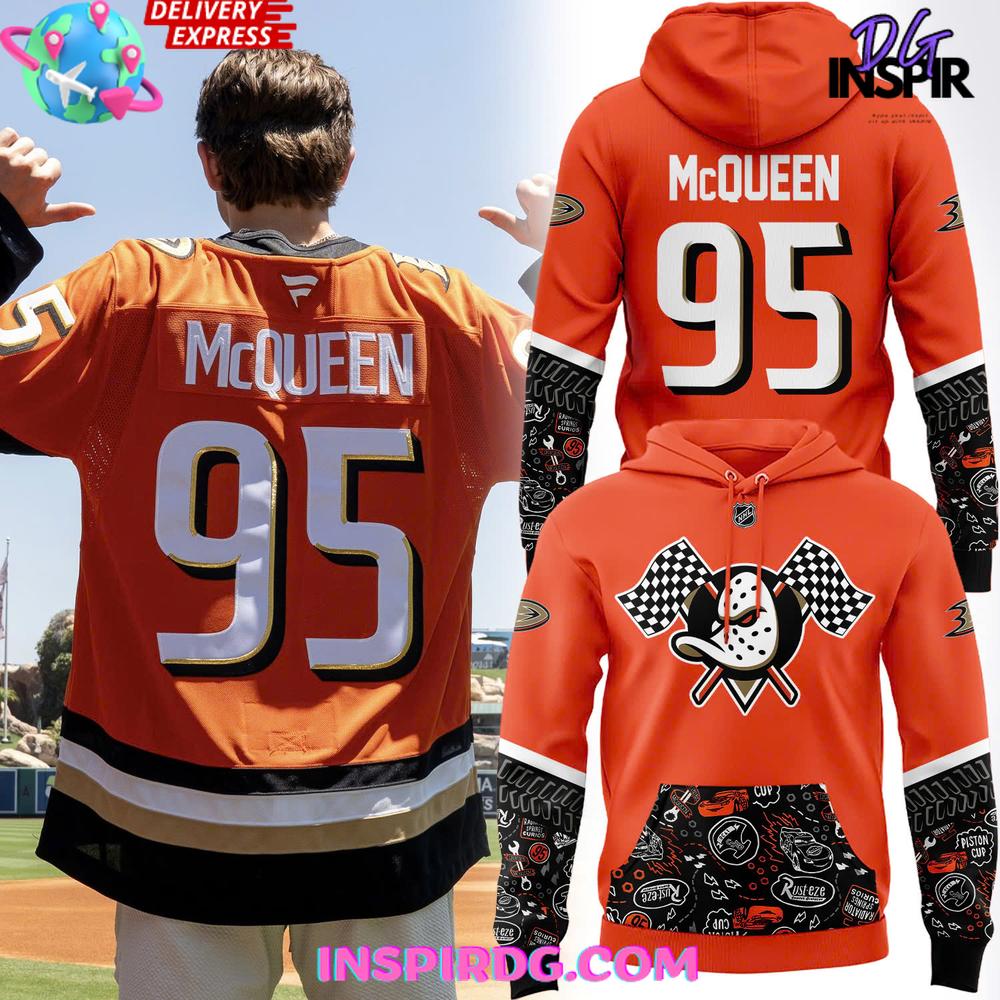2025 Lightning Mcqueen X Anaheim Ducks Special T-Shirt - Image 2