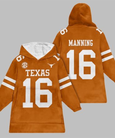 2025 Manning 16 Texas Football Blanket Hoodie