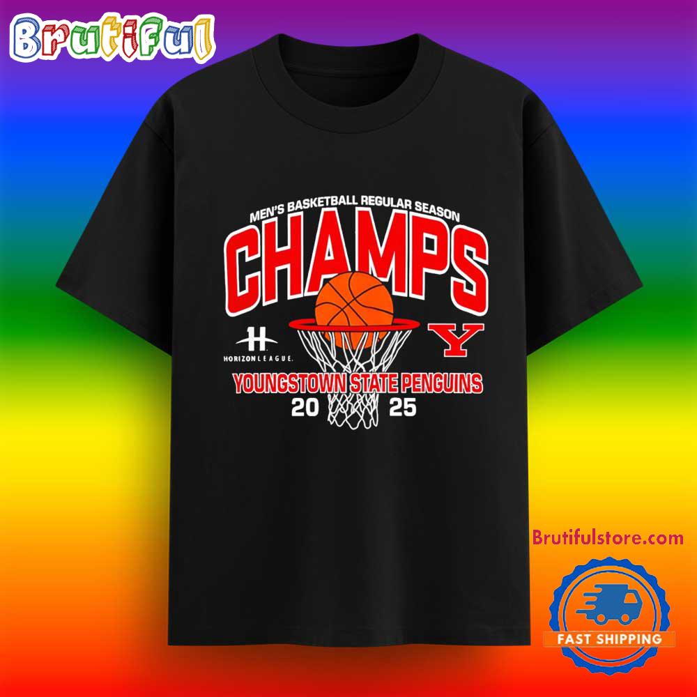 2025 Horizon Men’S Basketball Champions Youngstown State Penguins T Shirt