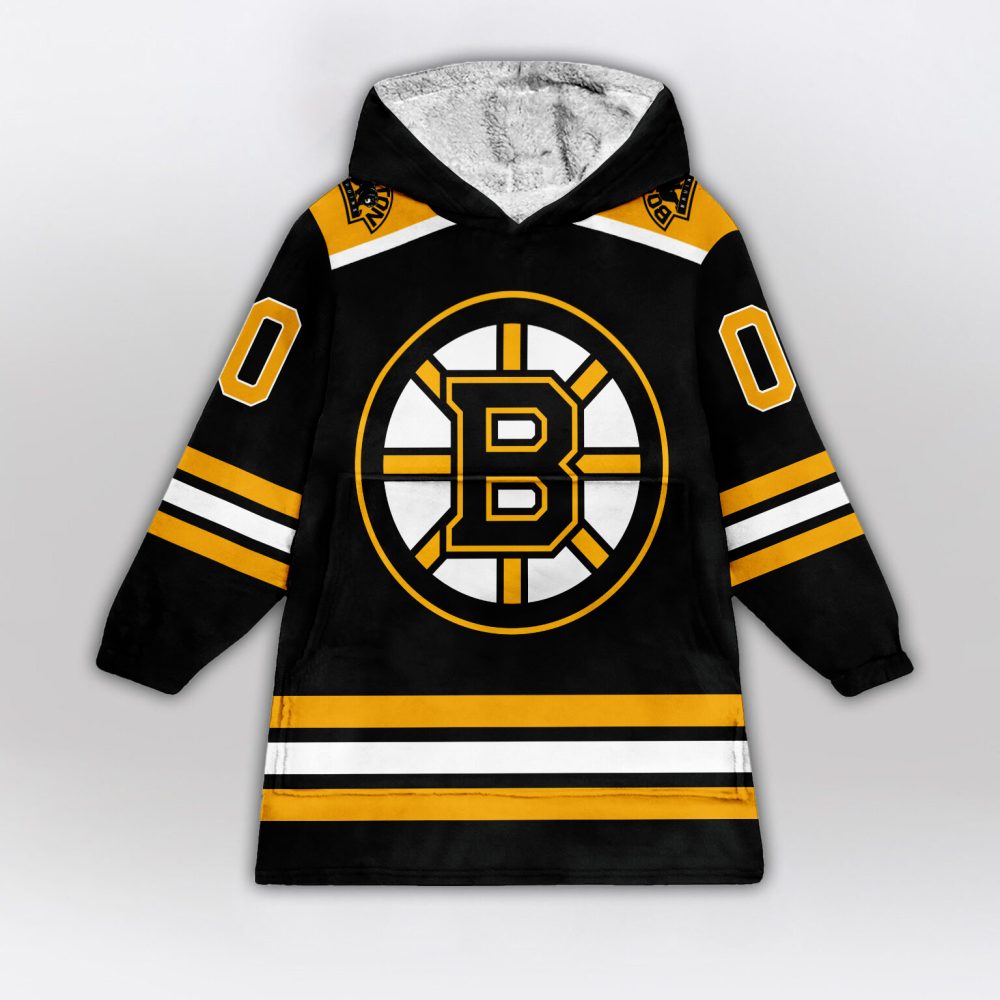 Boston Bruins Blanket Hoodie Custom Name And Number - Image 2