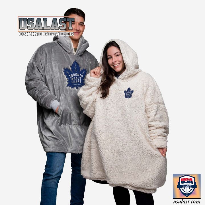 Toronto Maple Leafs Silver Blanket Hoodie Hooded Blanket - Image 2