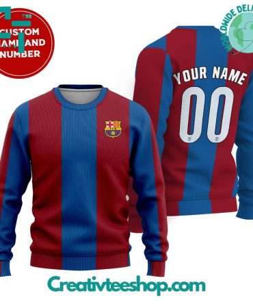 Fc Barcelona Classic Kits Personalized Sweater