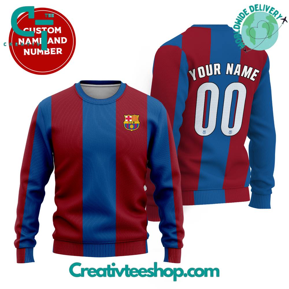 Fc Barcelona Classic Kits Personalized Sweater